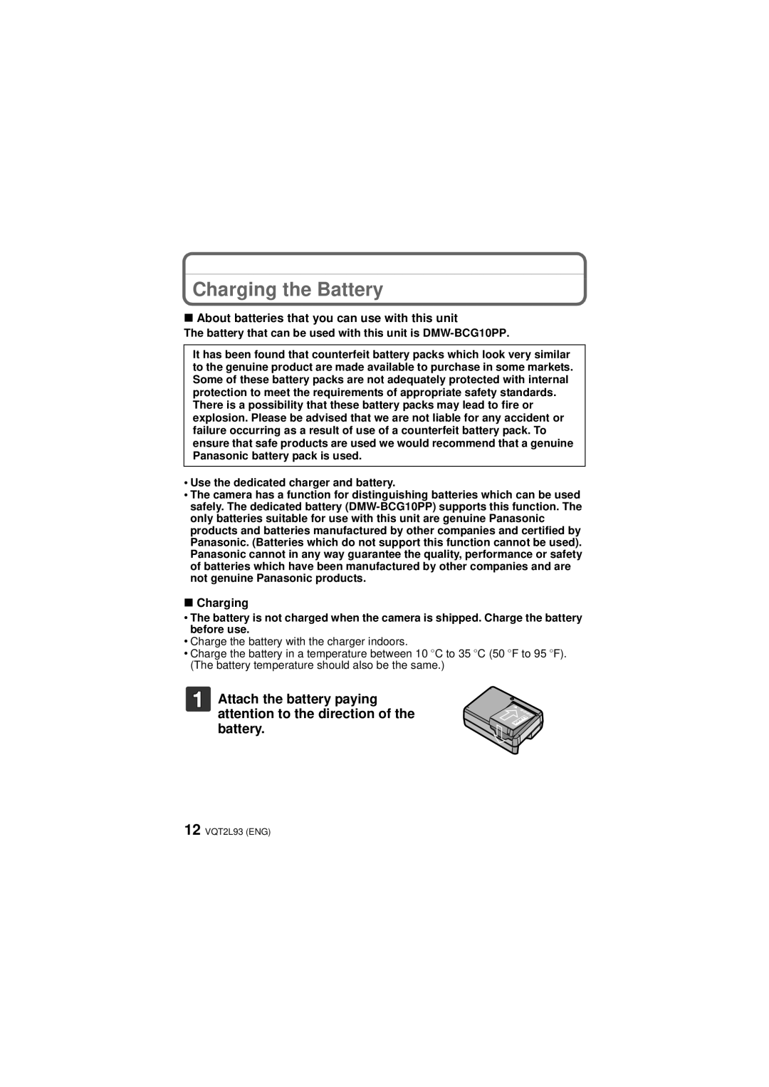 Panasonic DMC-ZR3K, DMCZR3S operating instructions Charging the Battery, About batteries that you can use with this unit 