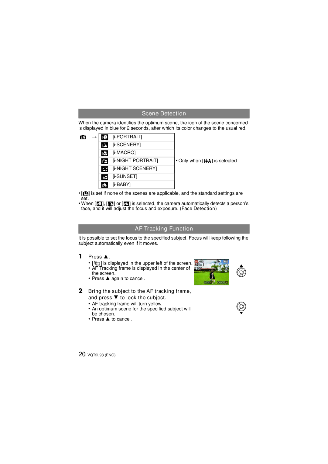 Panasonic DMCZR3S, DMC-ZR3K operating instructions Scene Detection, Press 