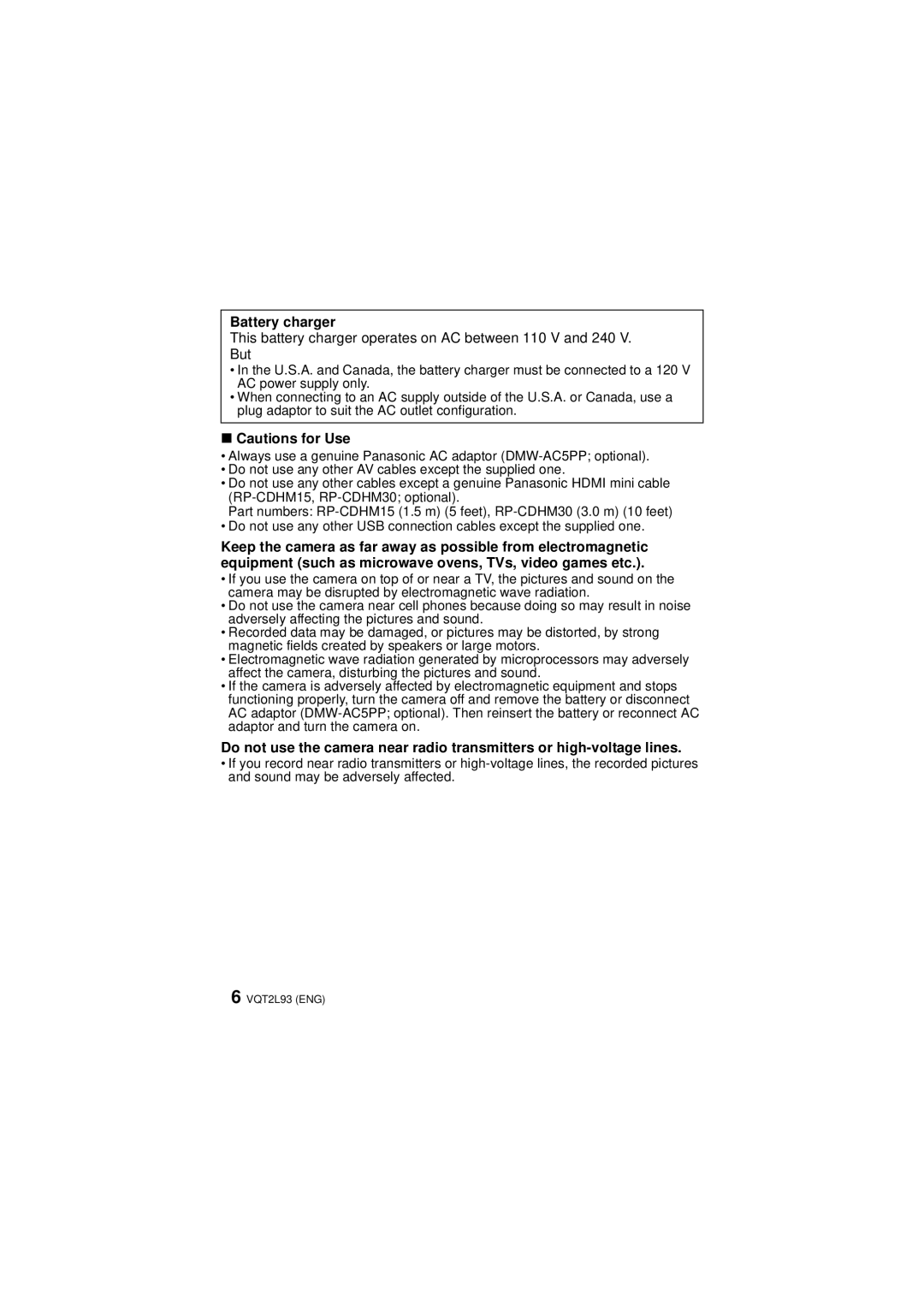 Panasonic DMC-ZR3K, DMCZR3S operating instructions Battery charger 