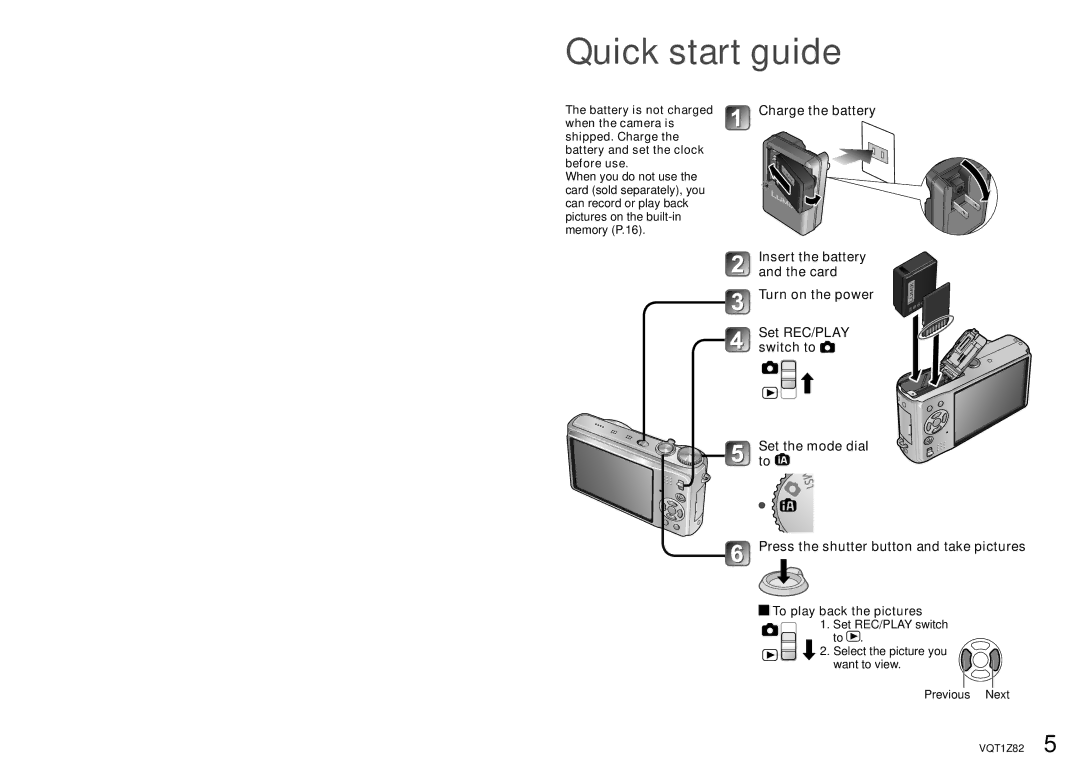 Panasonic DMC-ZS1K operating instructions Charge the battery, Battery is not charged, To play back the pictures 