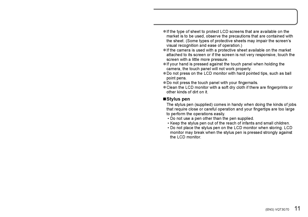 Panasonic DMC ZS10 owner manual Touch operations, Drag 