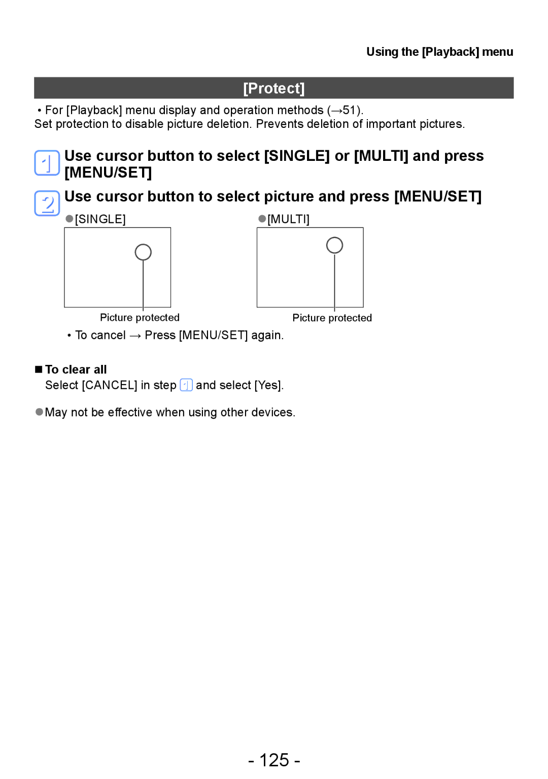 Panasonic DMC-TZ30, DMC-ZS20 manual 125, Protect 