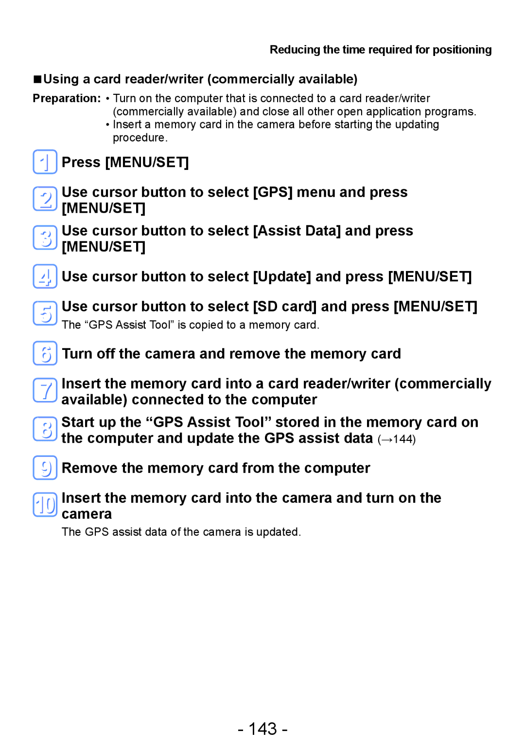 Panasonic DMC-TZ30, DMC-ZS20 manual 143, Using a card reader/writer commercially available 