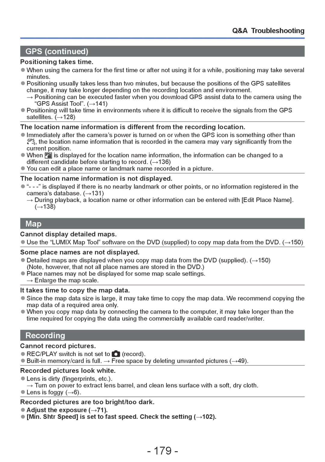 Panasonic DMC-TZ30, DMC-ZS20 manual 179, Troubleshooting 