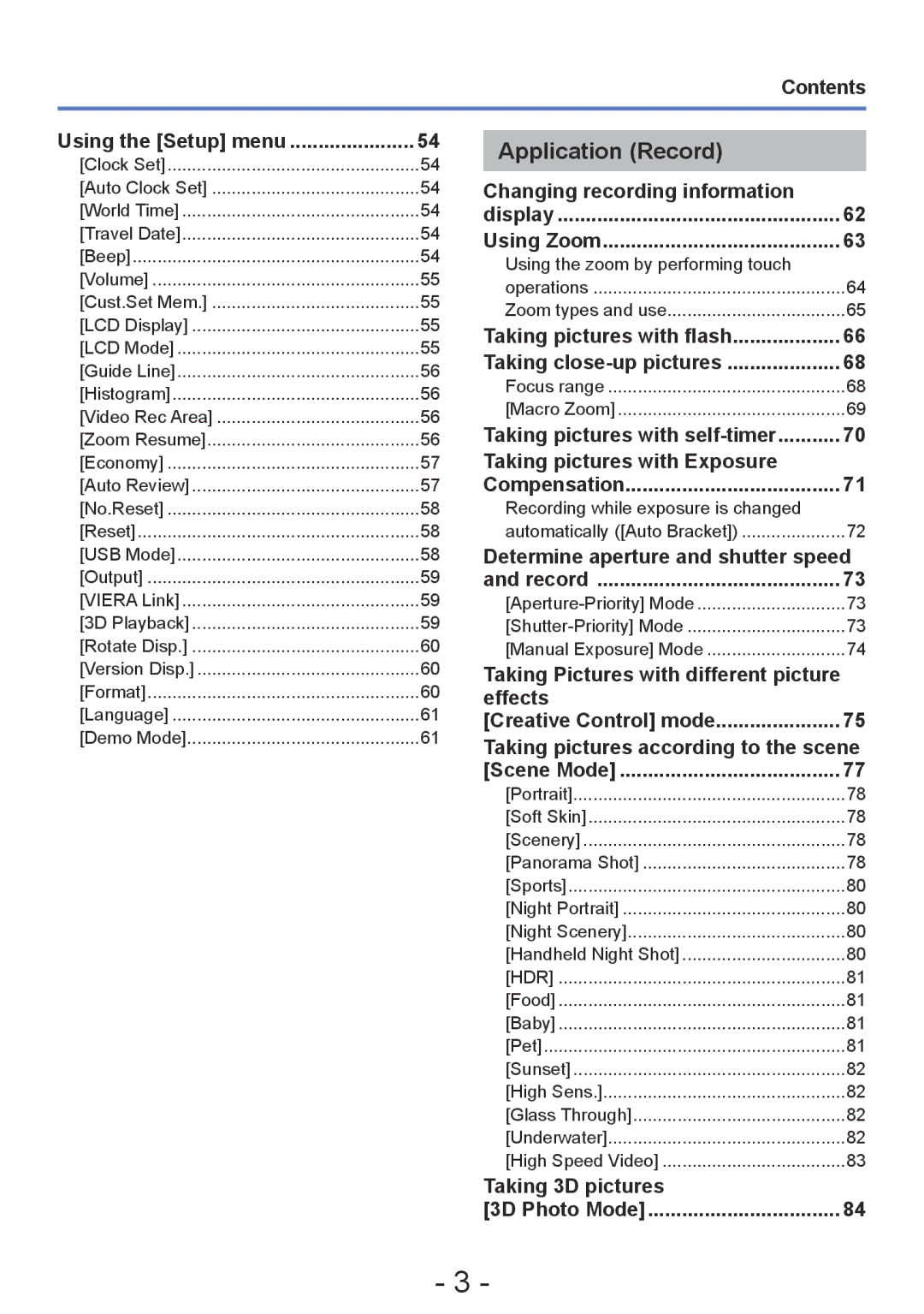 Panasonic DMC-TZ30, DMC-ZS20 manual Application Record 