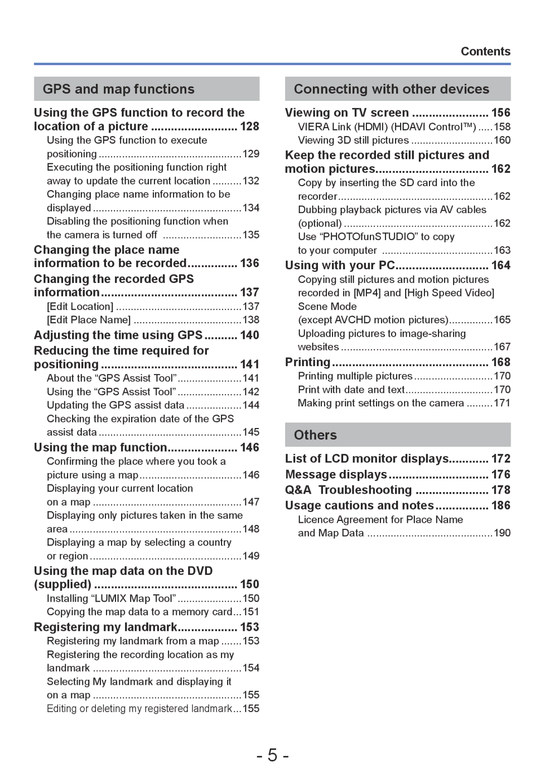 Panasonic DMC-TZ30, DMC-ZS20 manual GPS and map functions, Connecting with other devices, Others 