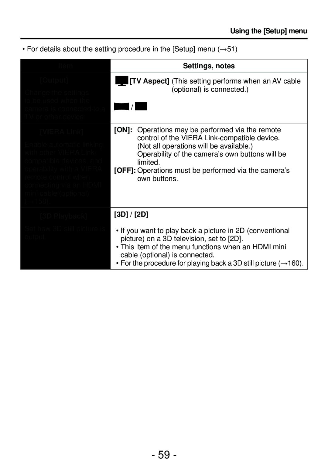 Panasonic VQT4B93, DMC-ZS20, DMC-ZS19, DMCZS20K, M0112KZ0 owner manual Output, Viera Link, 3D Playback 3D / 2D 