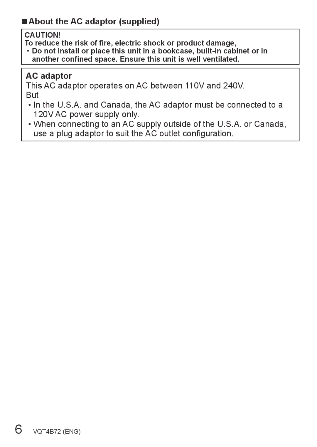 Panasonic DMC-ZS20, DMC-ZS19 owner manual About the AC adaptor supplied 