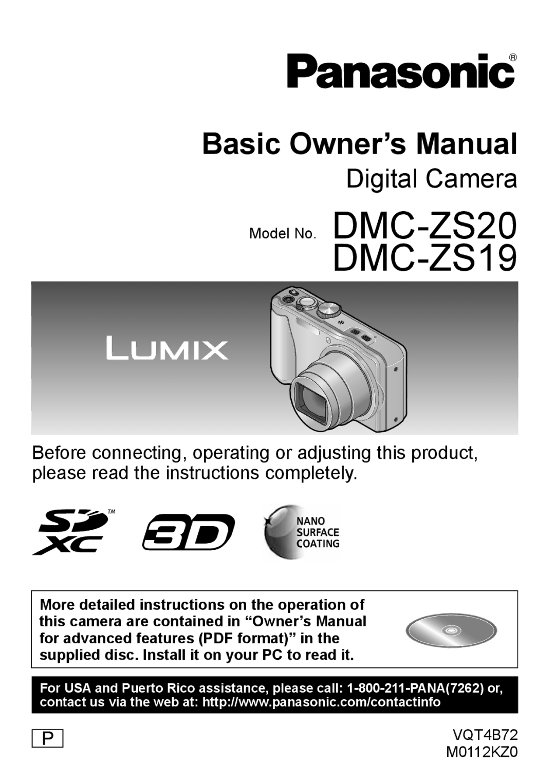 Panasonic DMCZS20S, DMC-ZS20R owner manual DMC-ZS19 