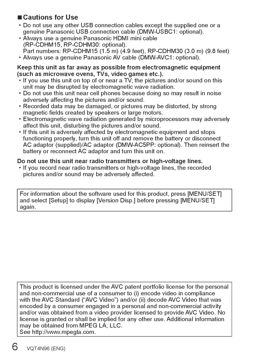 Panasonic DMC-ZS25, DMCZS25S owner manual VQT4N96 ENG 