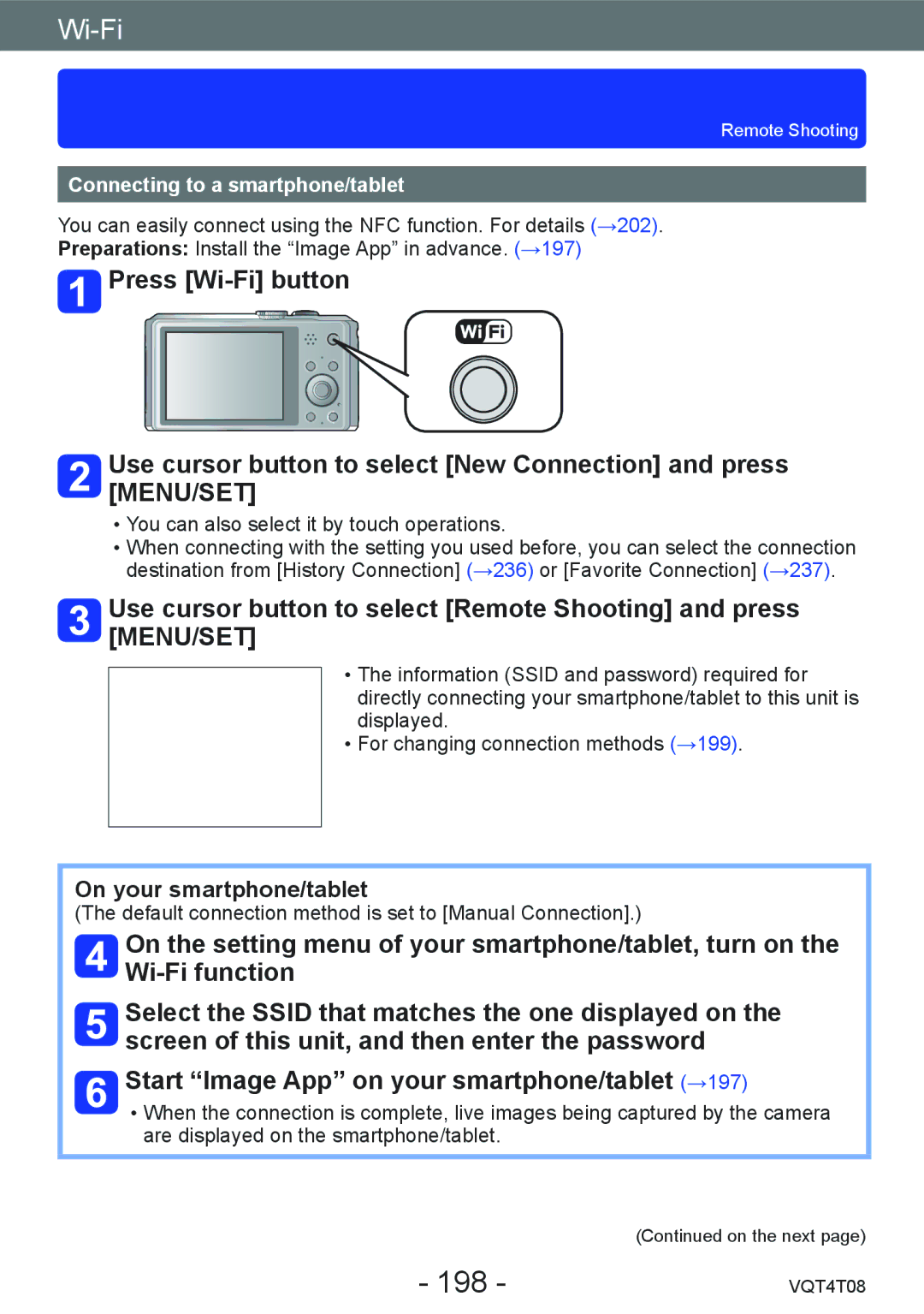 Panasonic DMC-ZS30, DMC-ZS27 owner manual 198, On your smartphone/tablet, Connecting to a smartphone/tablet 