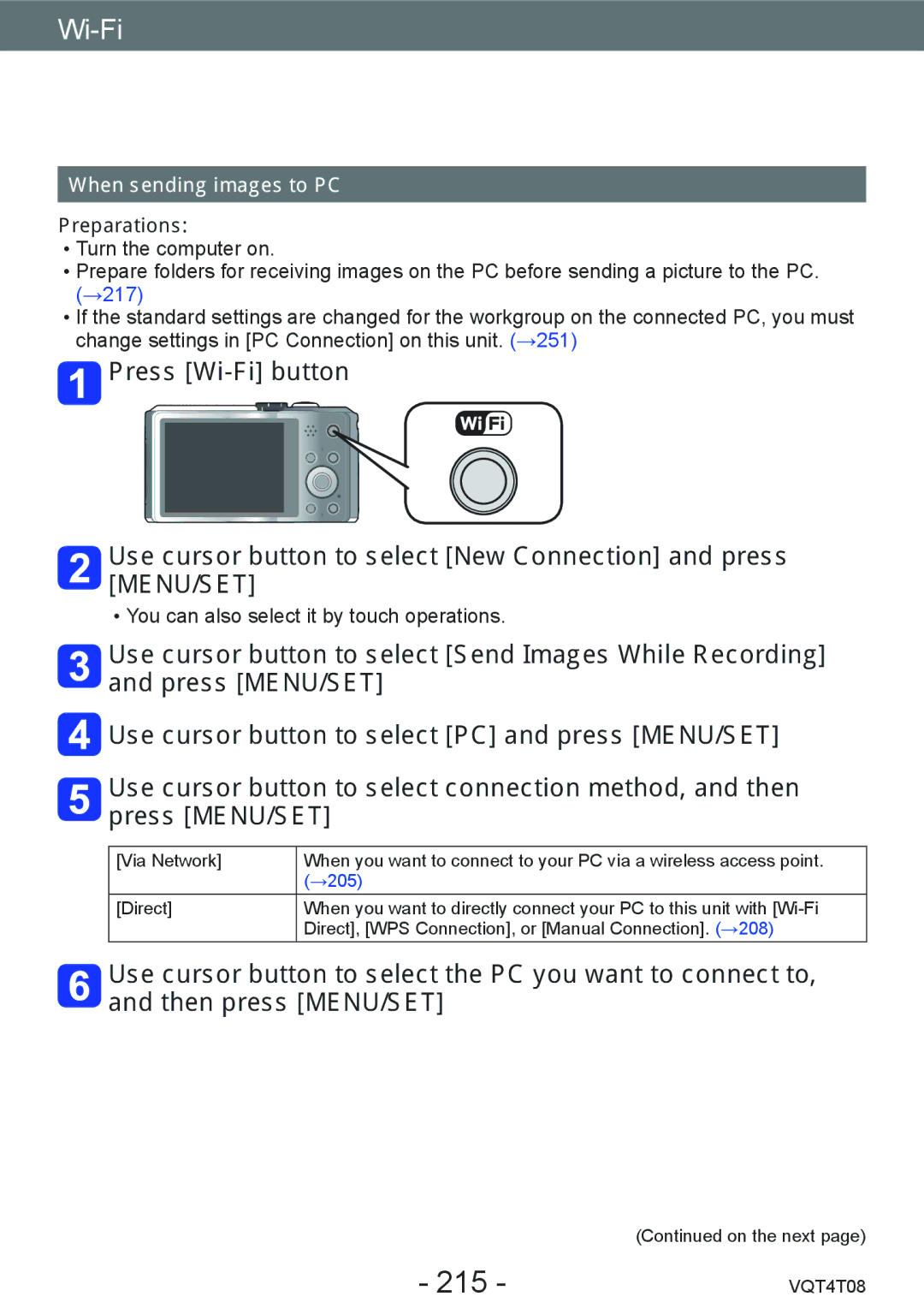 Panasonic DMC-ZS27, DMC-ZS30 owner manual 215, When sending images to PC, Preparations 