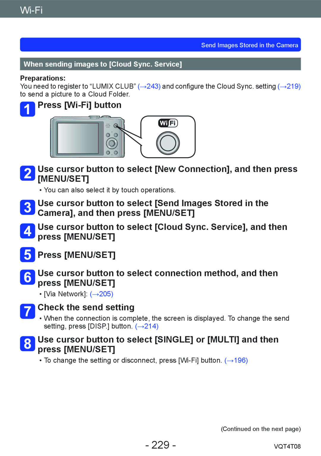 Panasonic DMC-ZS27, DMC-ZS30 owner manual 229, When sending images to Cloud Sync. Service 