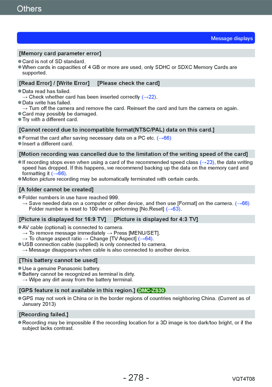 Panasonic DMC-ZS30, DMC-ZS27 owner manual 278 