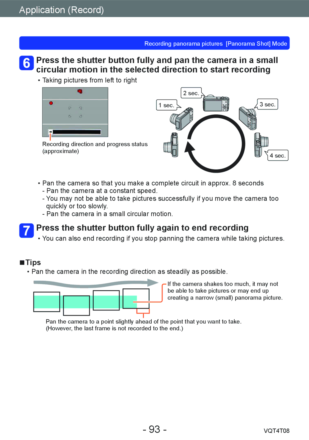 Panasonic DMC-ZS27, DMC-ZS30 owner manual Press the shutter button fully again to end recording, Tips 