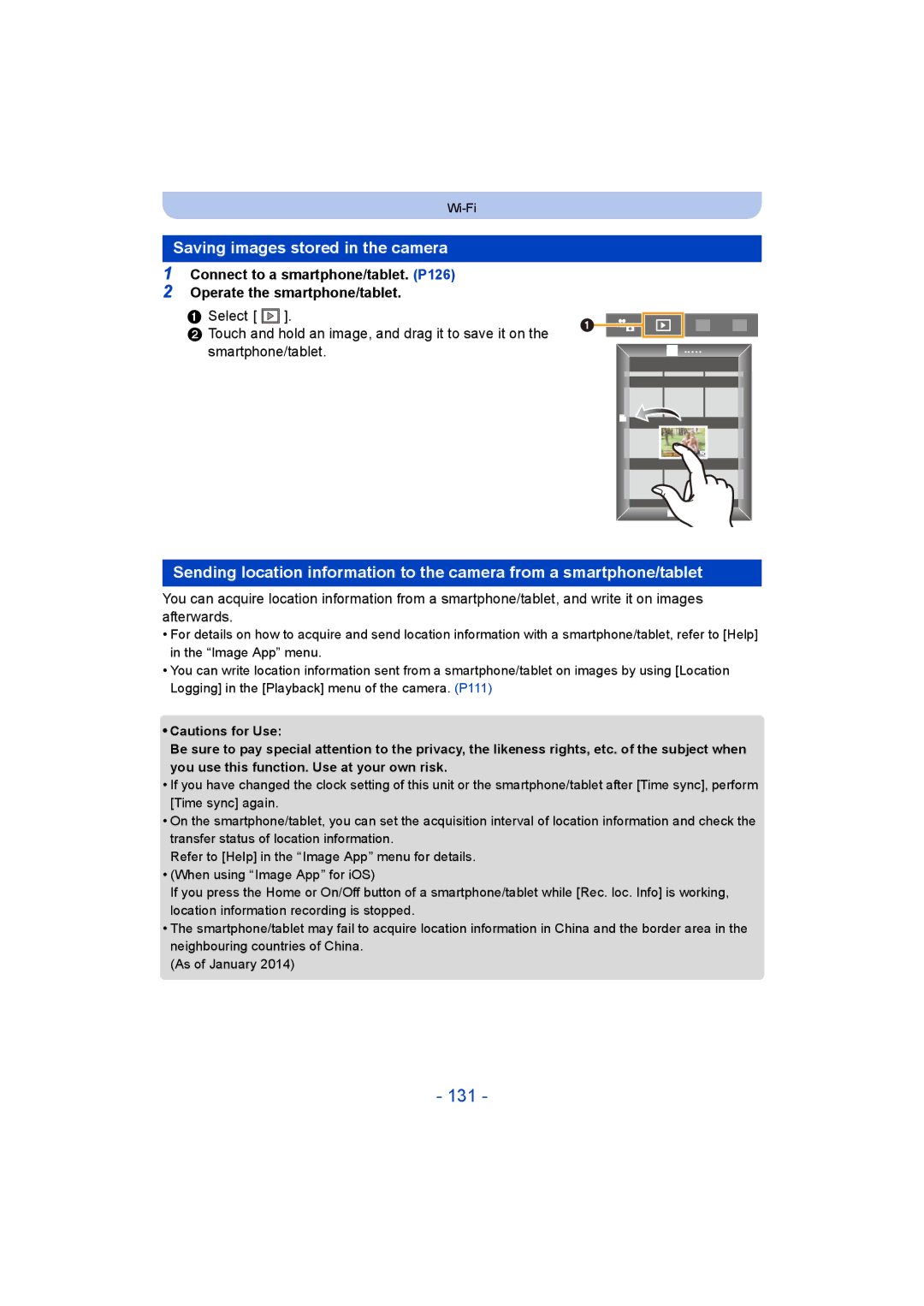 Panasonic DMC-ZS35 owner manual 131, Saving images stored in the camera 