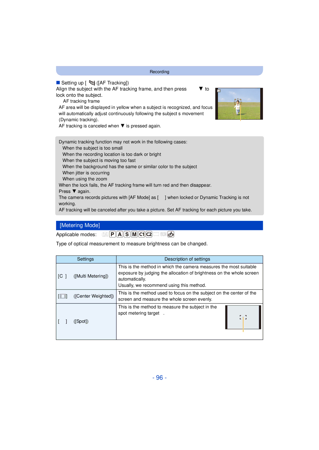 Panasonic DMC-ZS35 owner manual Metering Mode 