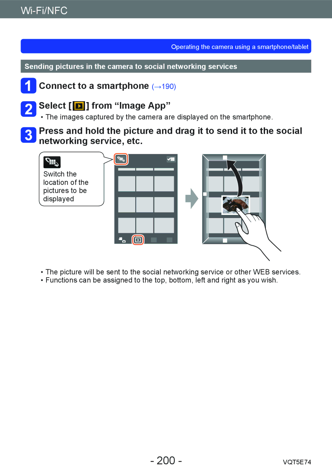 Panasonic DMCZS40S, DMC-ZS40, DMCZS40K owner manual 200, Sending pictures in the camera to social networking services 