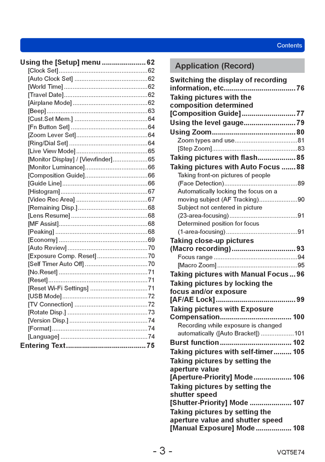 Panasonic DMC-ZS40, DMCZS40K, DMCZS40S owner manual Application Record 