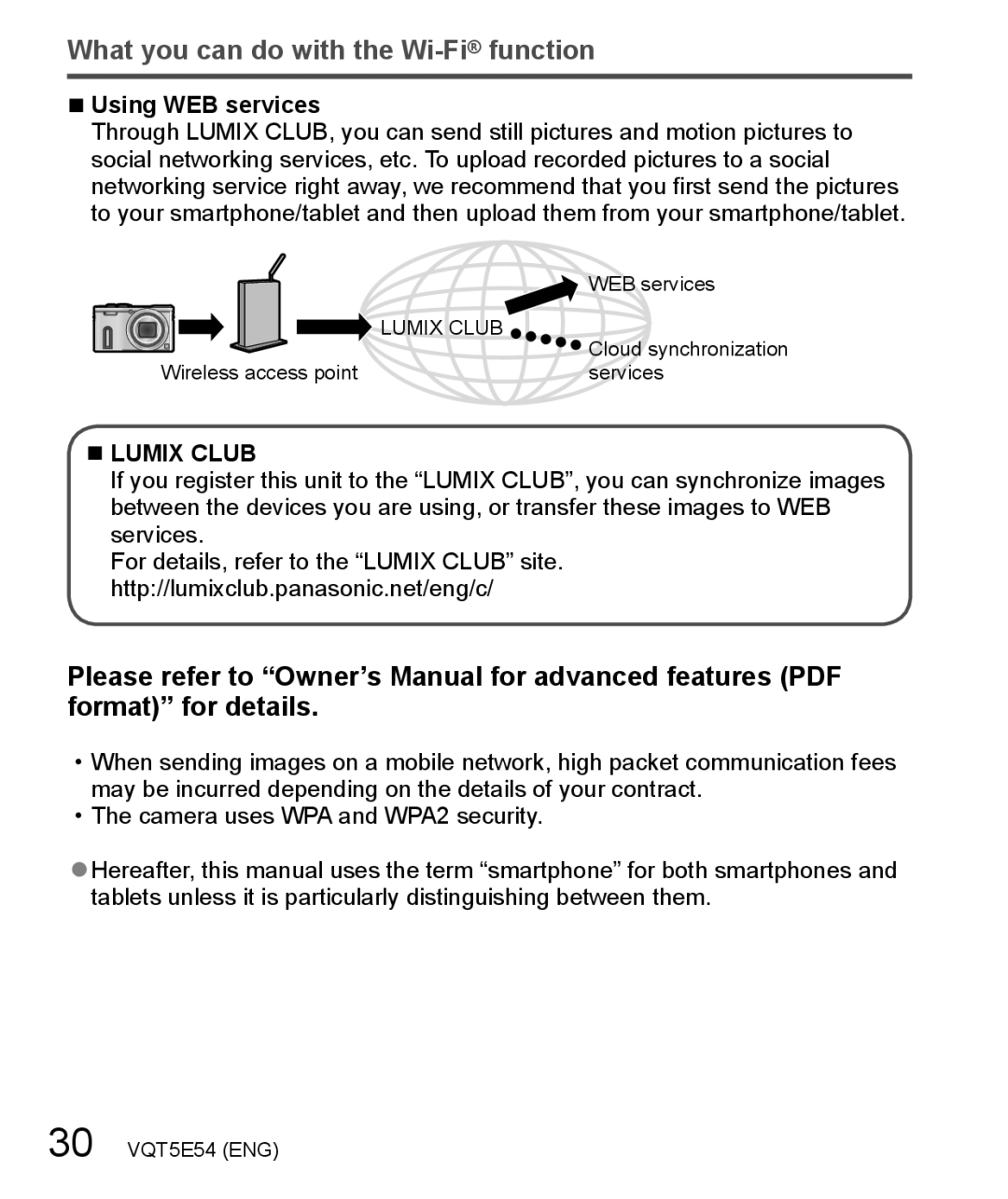 Panasonic DMC-ZS40 owner manual What you can do with the Wi-Fifunction, Using WEB services 