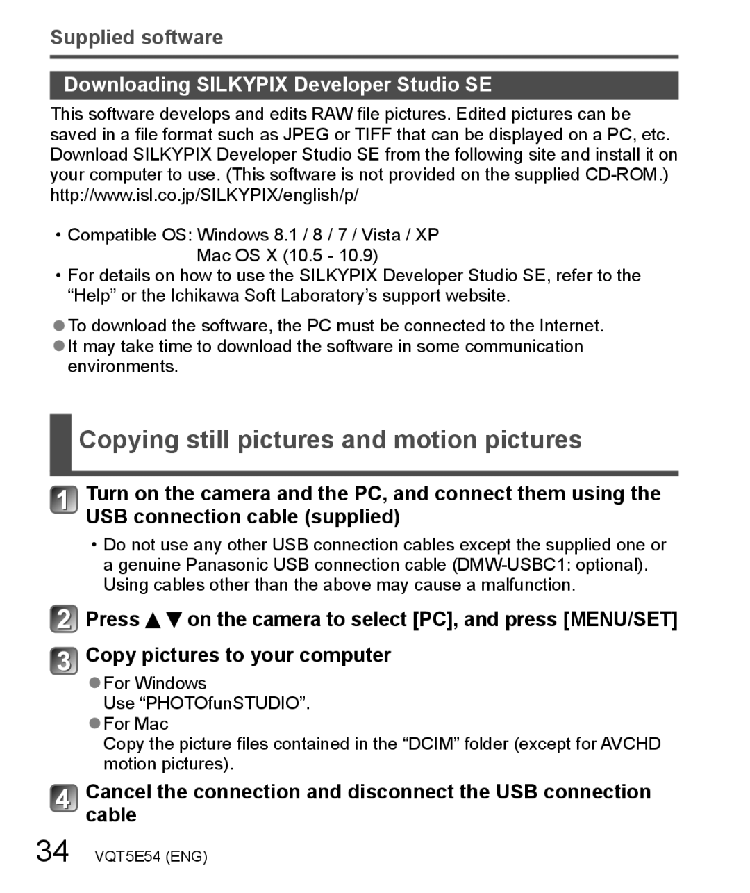 Panasonic DMC-ZS40 owner manual Copying still pictures and motion pictures, Supplied software 