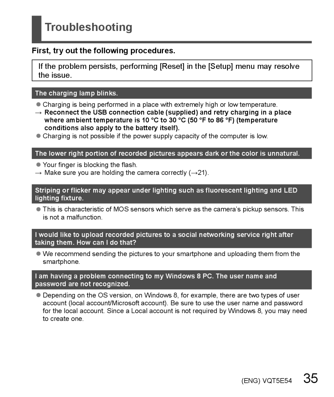 Panasonic DMC-ZS40 owner manual Troubleshooting, First, try out the following procedures 