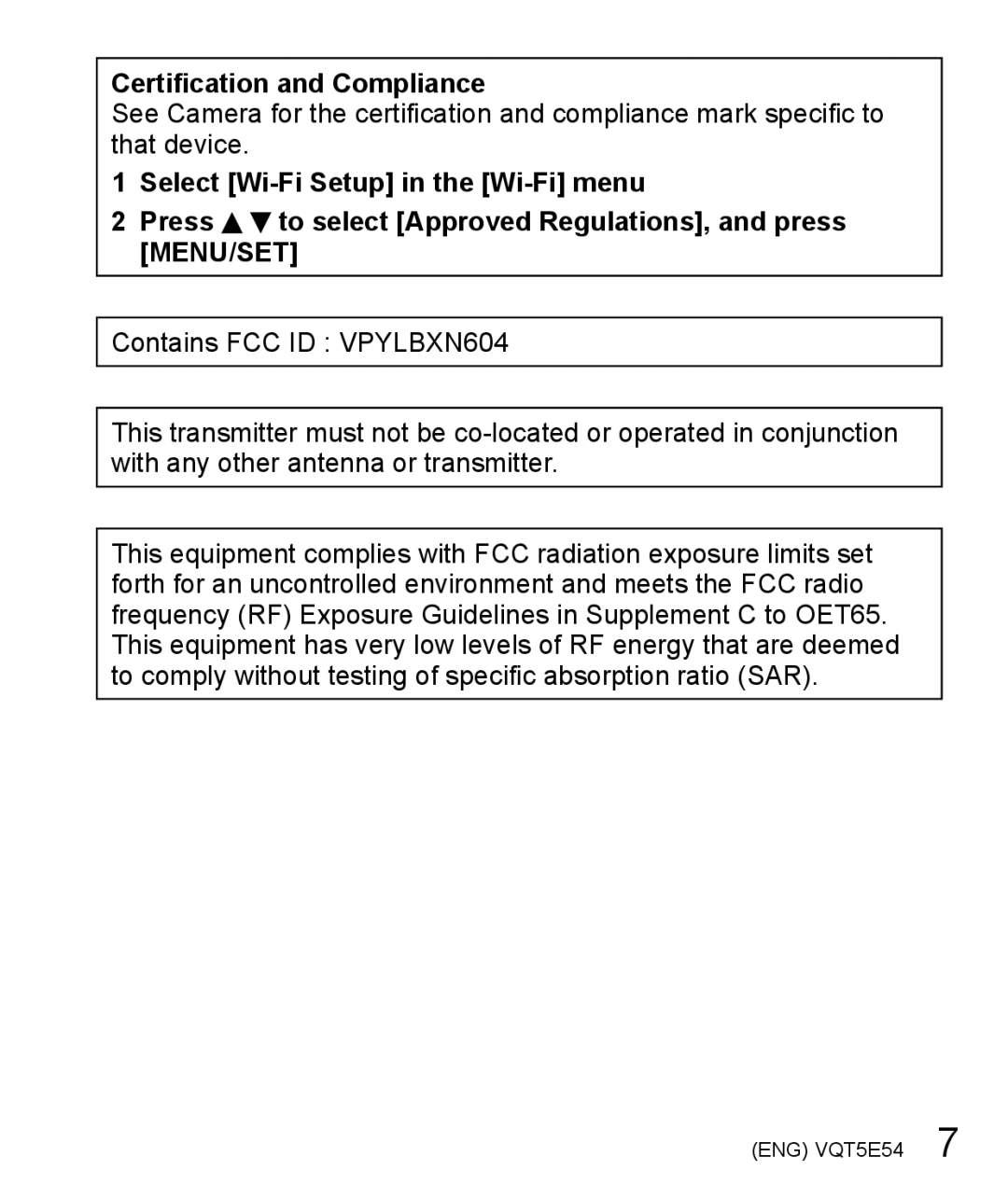 Panasonic DMC-ZS40 owner manual Certification and Compliance 