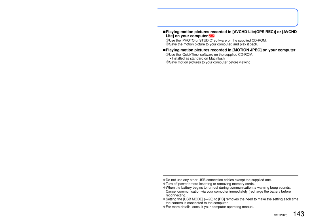 Panasonic DMC-ZS6 operating instructions VQT2R20 