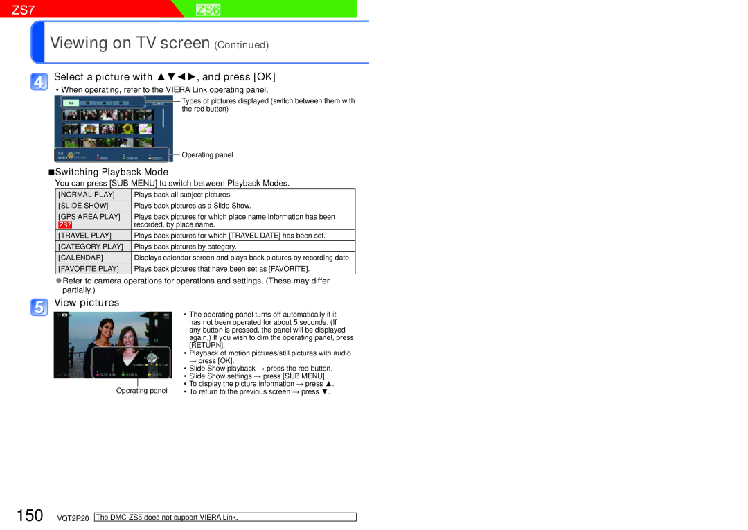 Panasonic DMC-ZS6 operating instructions Select a picture with , and press OK, Switching Playback Mode 