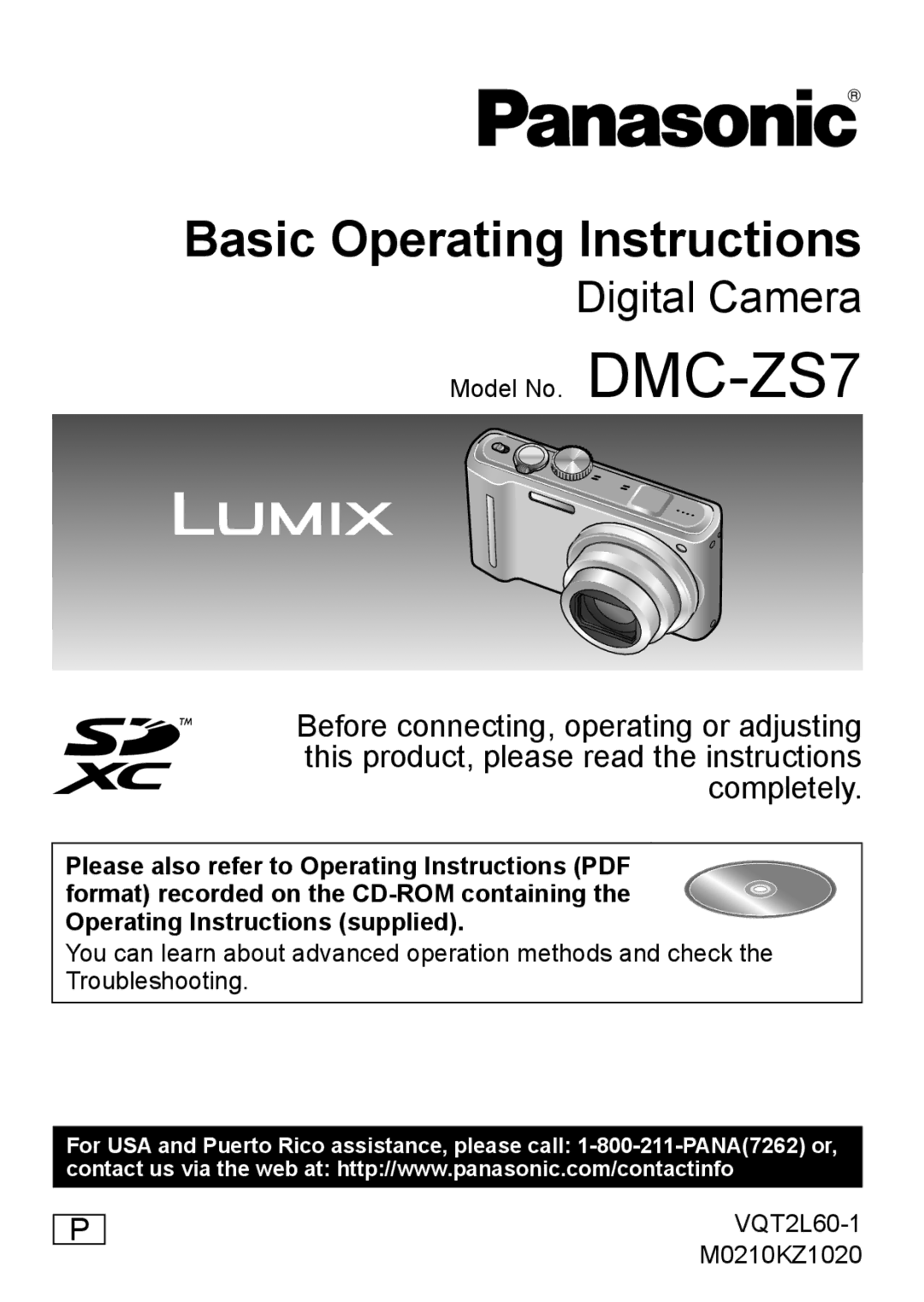 Panasonic DMCZS7K, DMC-ZS7, DMCZS7A, DMCZS7S operating instructions Basic Operating Instructions 