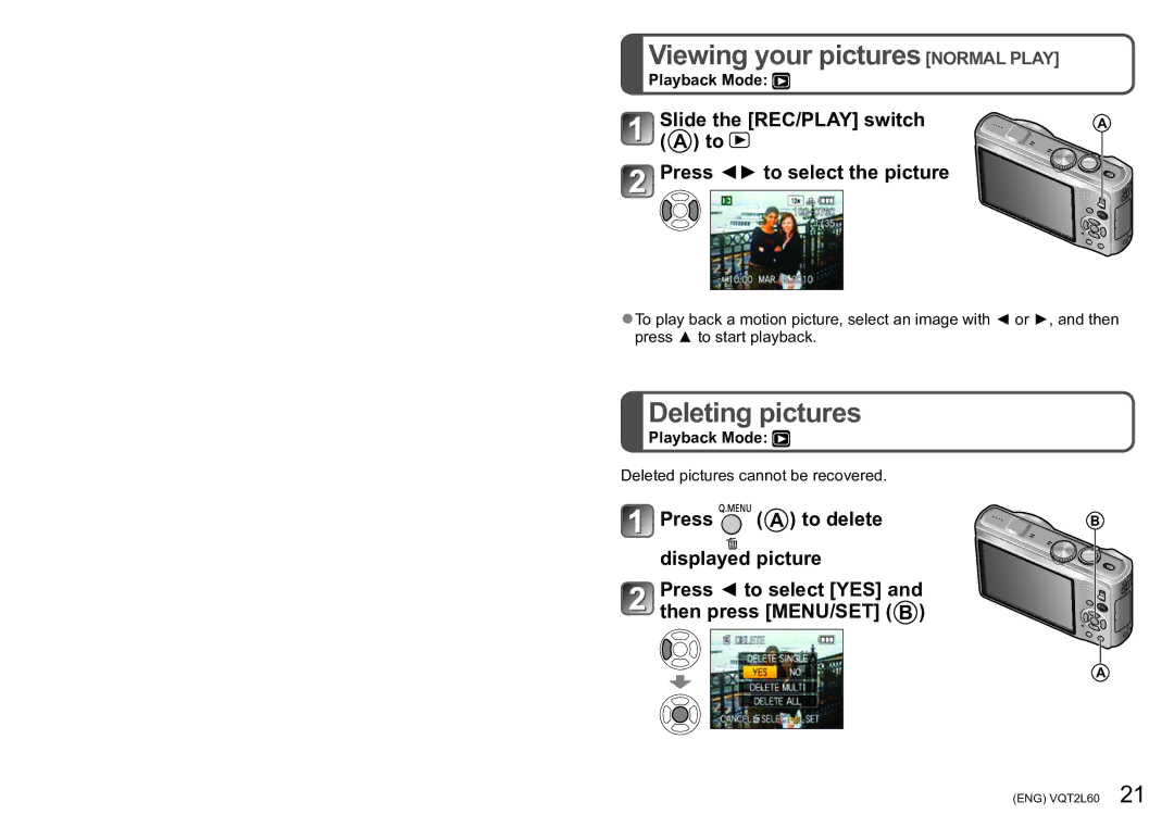 Panasonic DMC-ZS7 operating instructions Viewing your pictures Normal Play, Deleting pictures, Playback Mode 