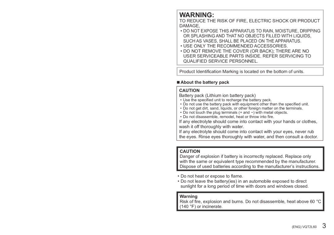 Panasonic DMC-ZS7 operating instructions About the battery pack, Battery pack Lithium ion battery pack 