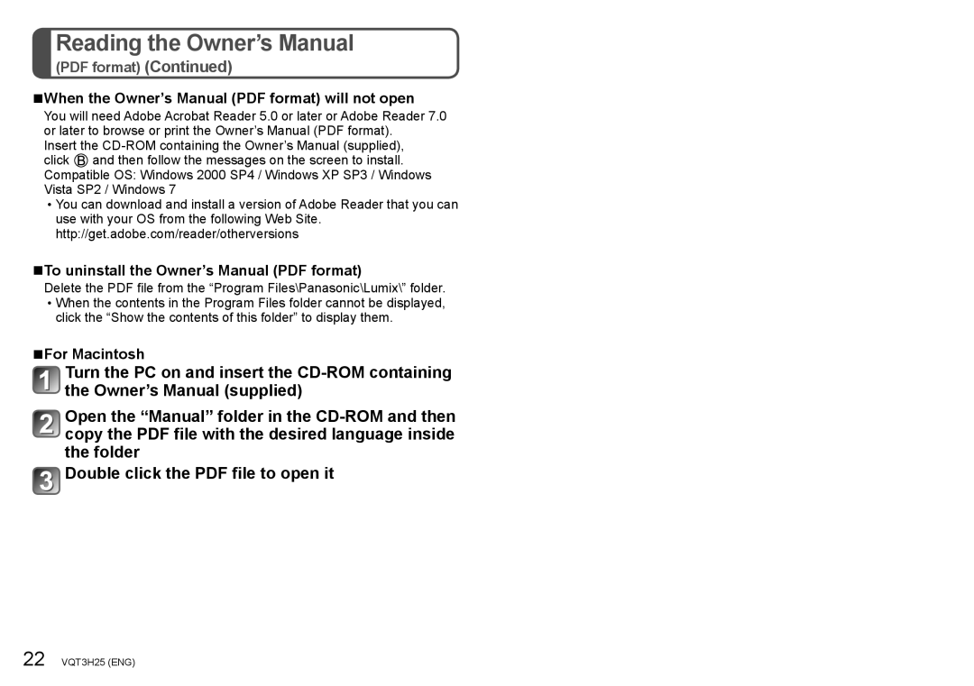 Panasonic DMC-ZS8, DMC-ZS9, DMCSZ8K owner manual For Macintosh 