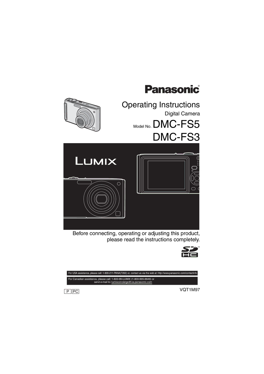 Panasonic DMCFS3K, DMCFS3S, DMCFS3A, DMC-FS5 operating instructions DMC-FS3 