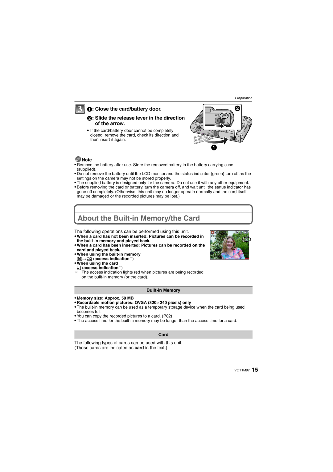 Panasonic DMCFS3S, DMCFS3K About the Built-in Memory/the Card, Following operations can be performed using this unit 