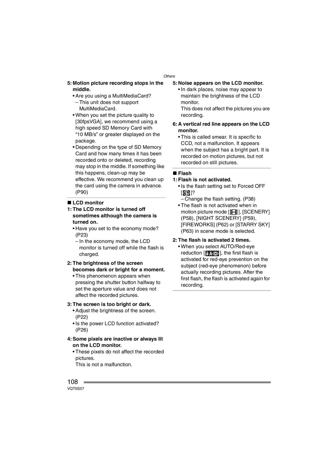 Panasonic DMCFX9K, DMCFX9S, DMC-FX9PP operating instructions 108 