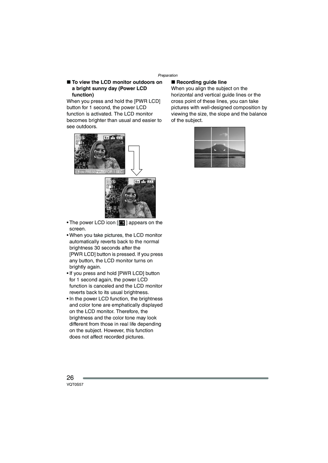 Panasonic DMC-FX9PP, DMCFX9K, DMCFX9S operating instructions Recording guide line 