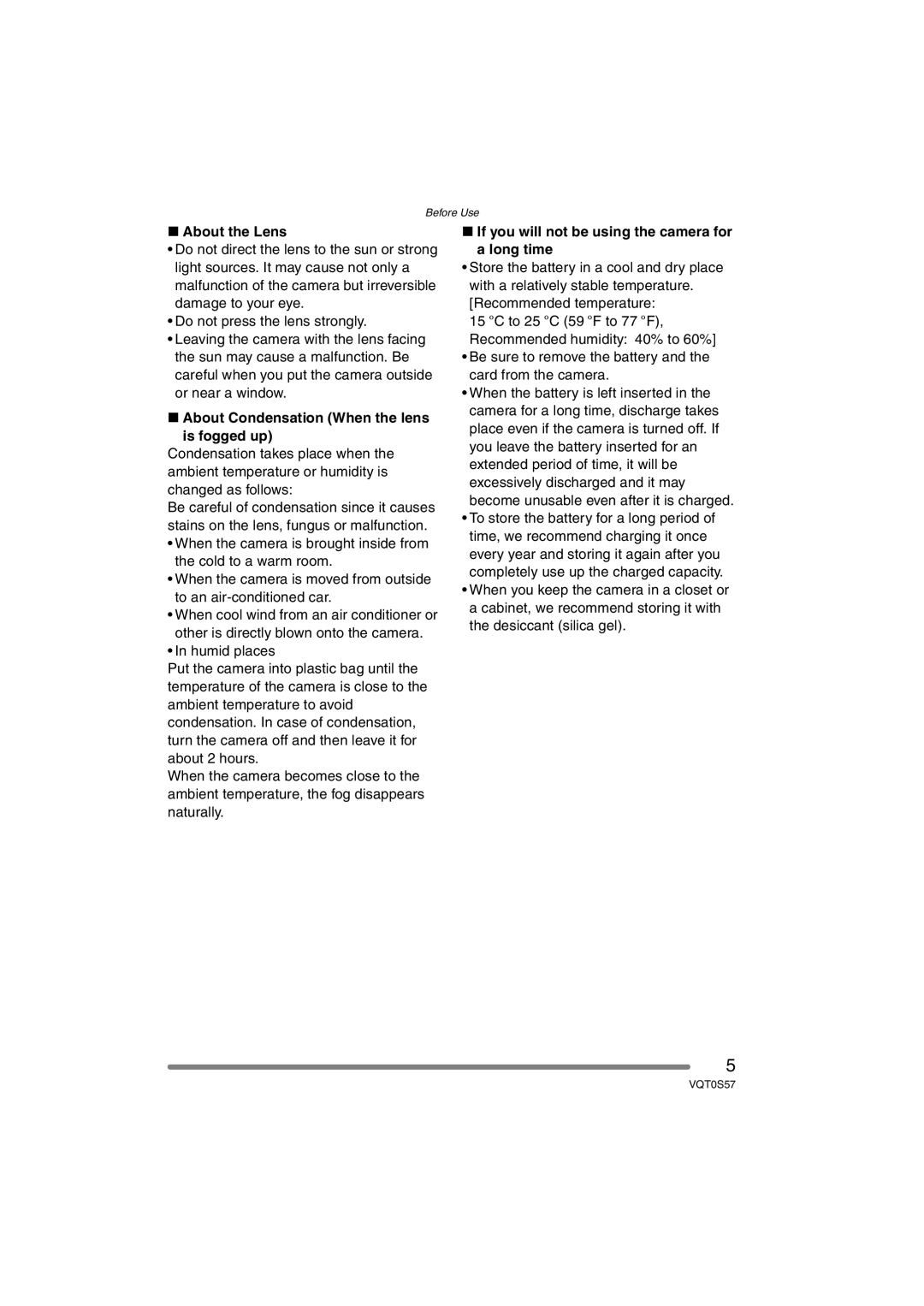 Panasonic DMC-FX9PP, DMCFX9K, DMCFX9S operating instructions About the Lens, About Condensation When the lens Is fogged up 