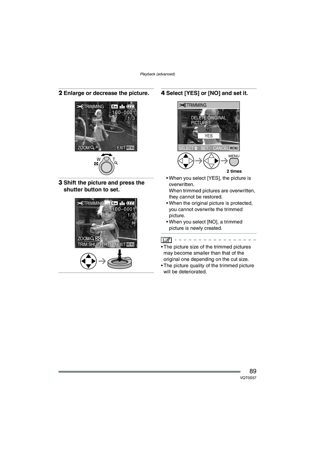 Panasonic DMC-FX9PP, DMCFX9K, DMCFX9S operating instructions Enlarge or decrease the picture 