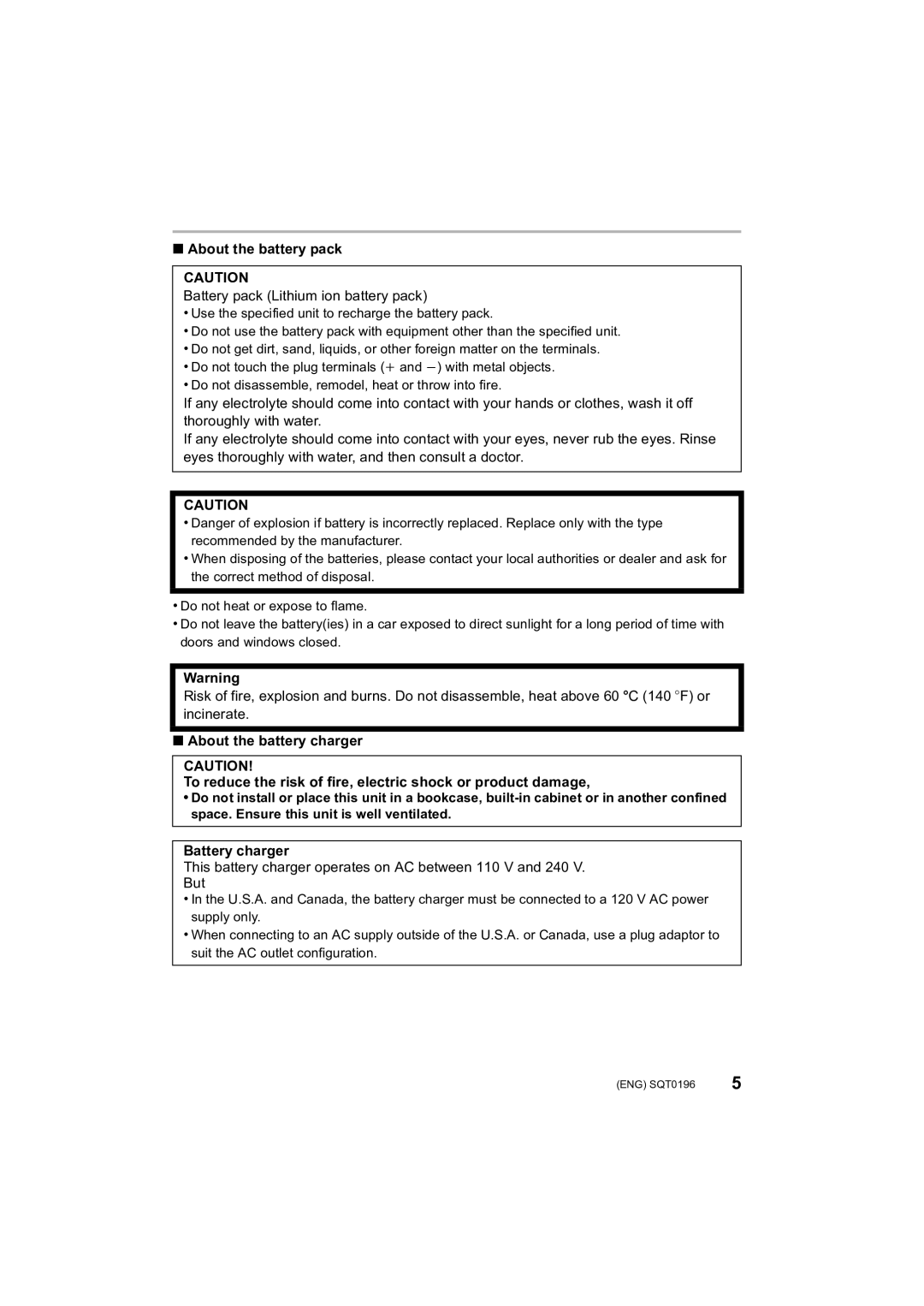 Panasonic DMCFZ1000 owner manual About the battery pack, Battery pack Lithium ion battery pack, Battery charger 