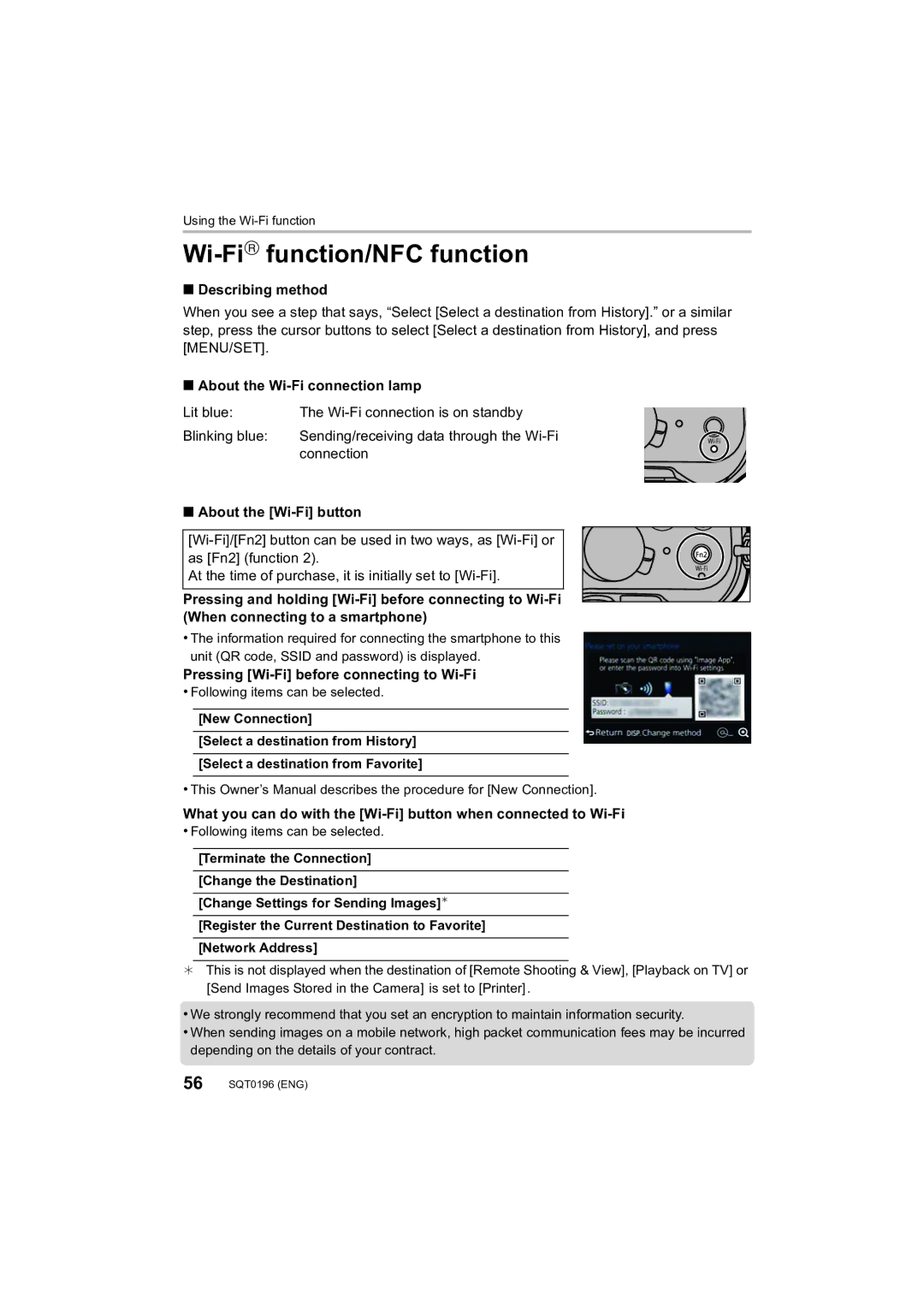 Panasonic DMCFZ1000 owner manual Wi-FiRfunction/NFC function, Describing method, About the Wi-Fi connection lamp 