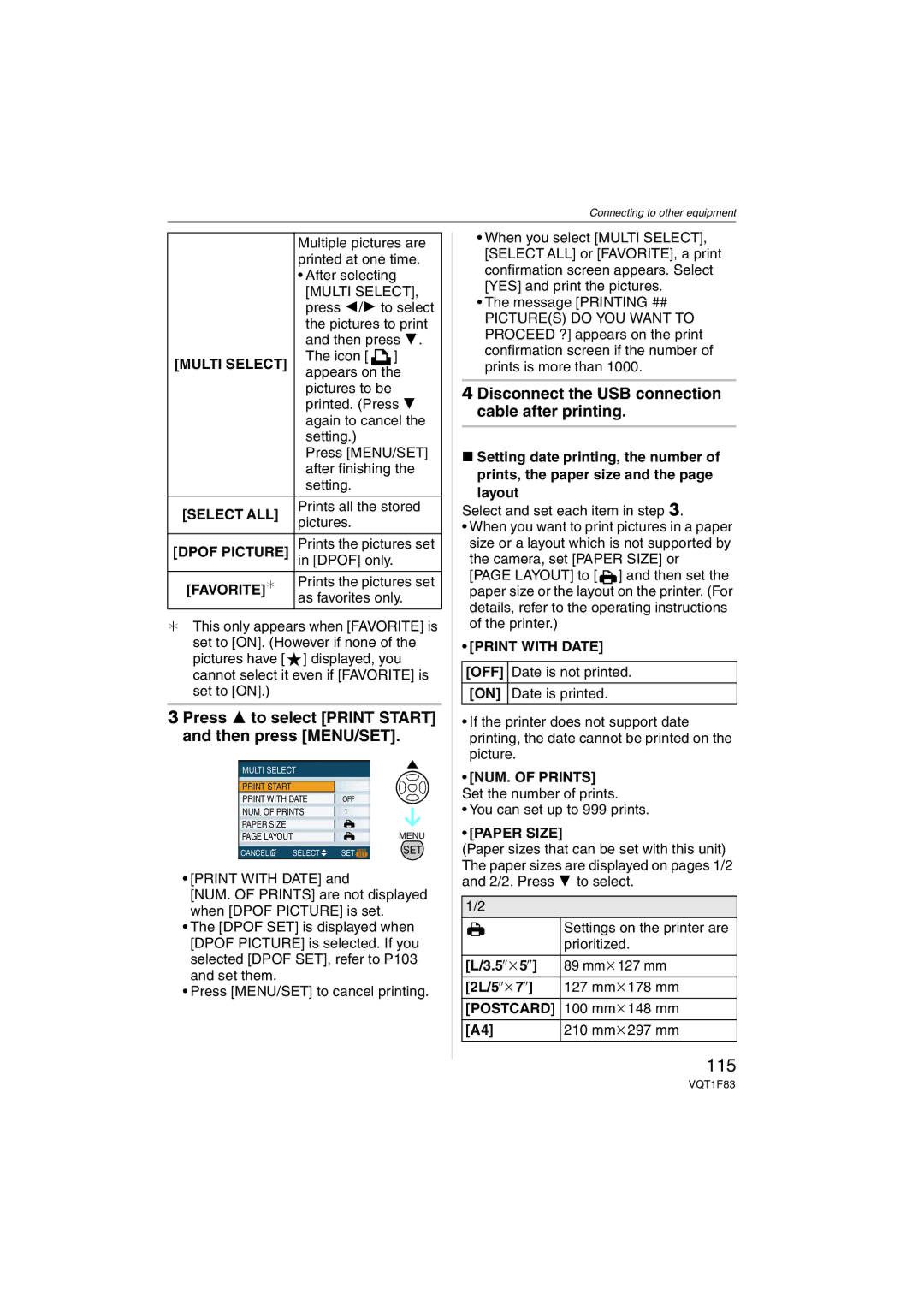 Panasonic DMCFZ18K operating instructions 115 