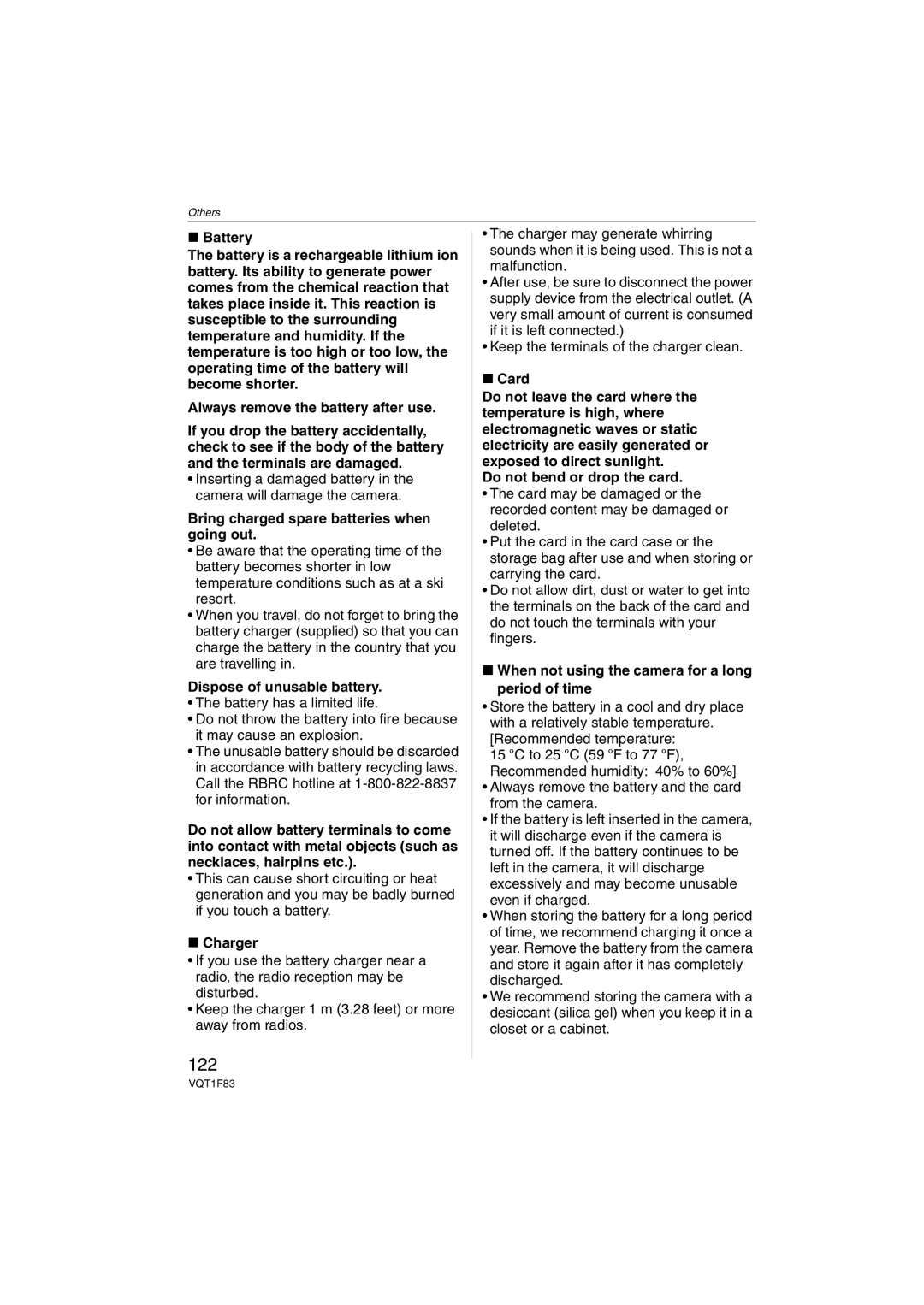 Panasonic DMCFZ18K operating instructions 122 