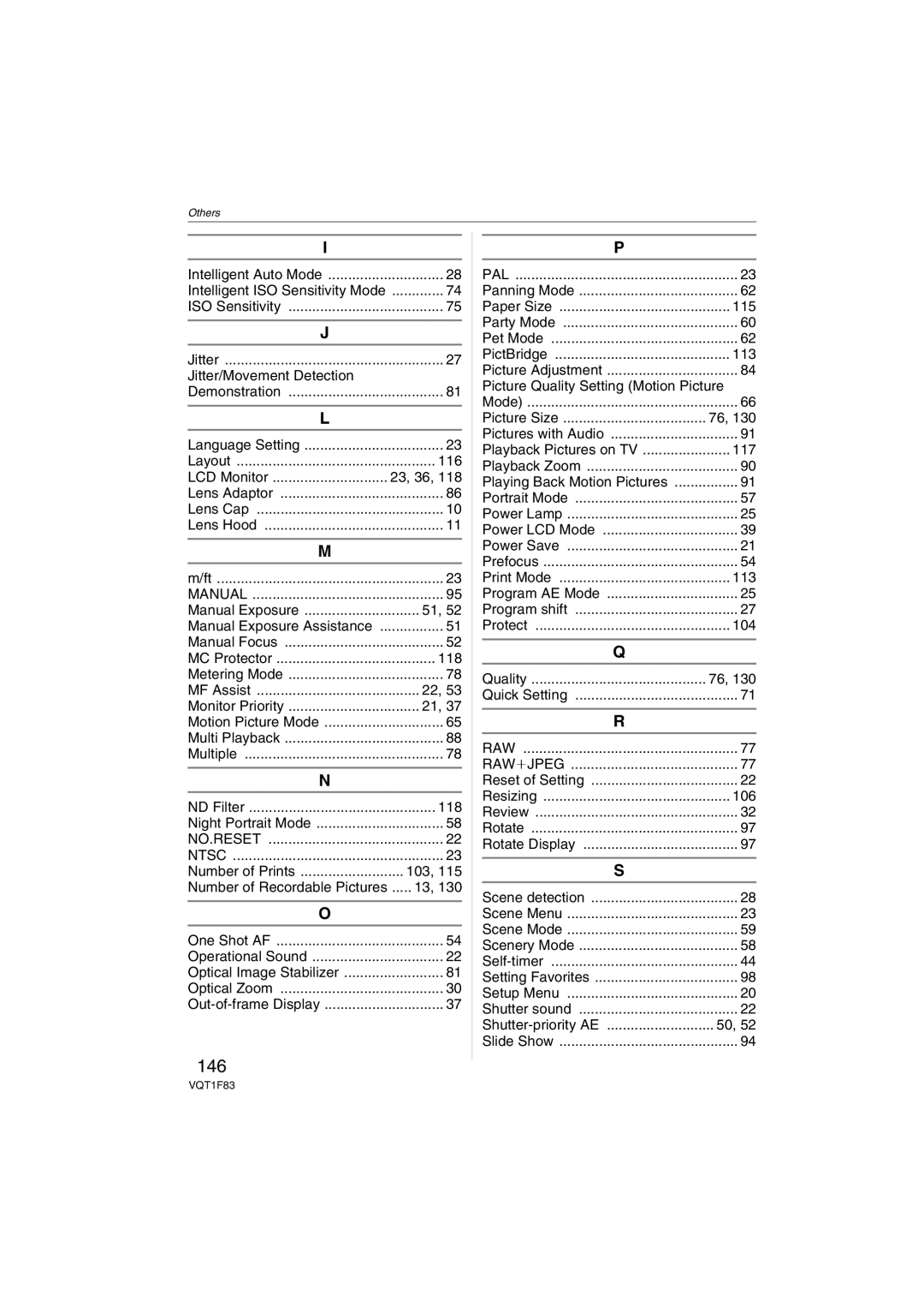 Panasonic DMCFZ18K operating instructions 146 