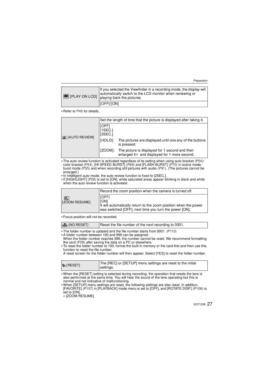 Panasonic DMC FZ 28, DMCFZ28K operating instructions 1SEC 2SEC, Record the zoom position when the camera is turned off 