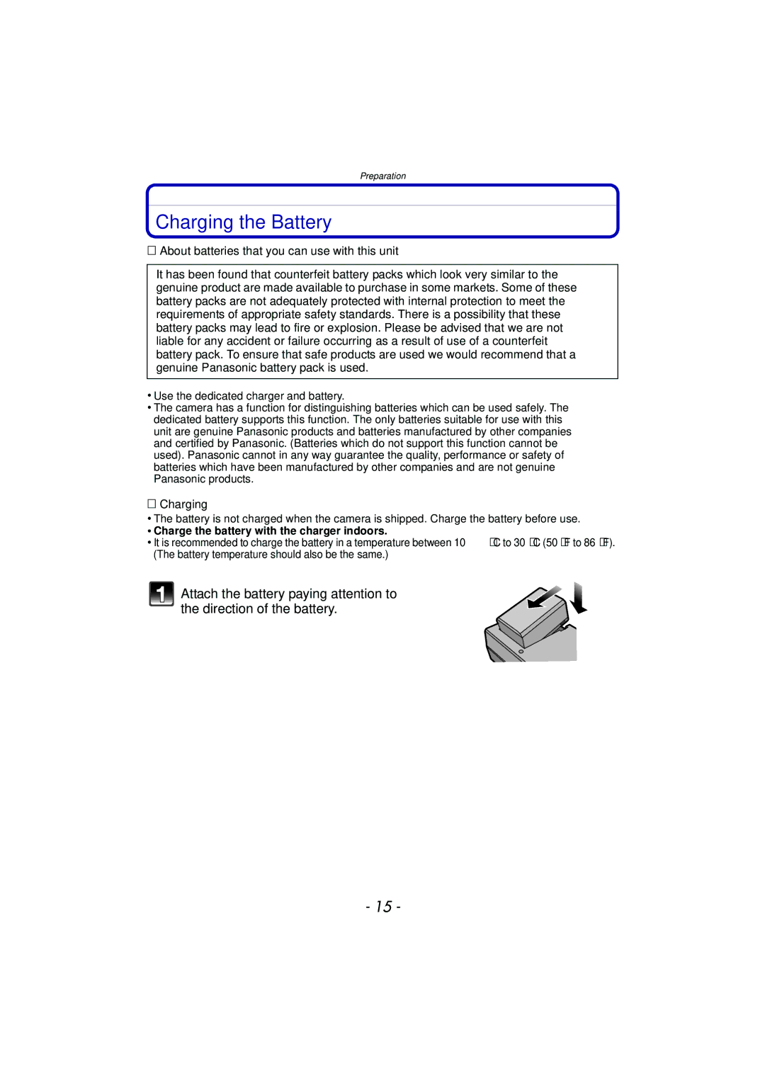 Panasonic VQT2Y96, DMCFZ40K operating instructions Charging the Battery, About batteries that you can use with this unit 