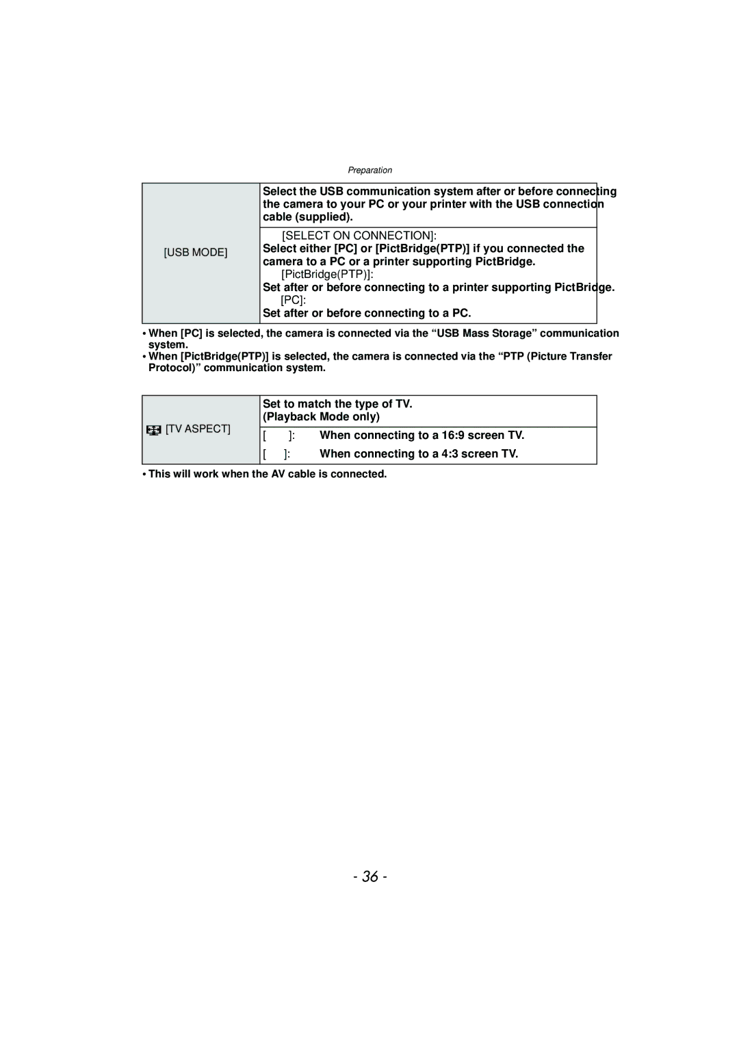 Panasonic DMCFZ40K, VQT2Y96 operating instructions Select on Connection, PictBridgePTP, USB Mode 