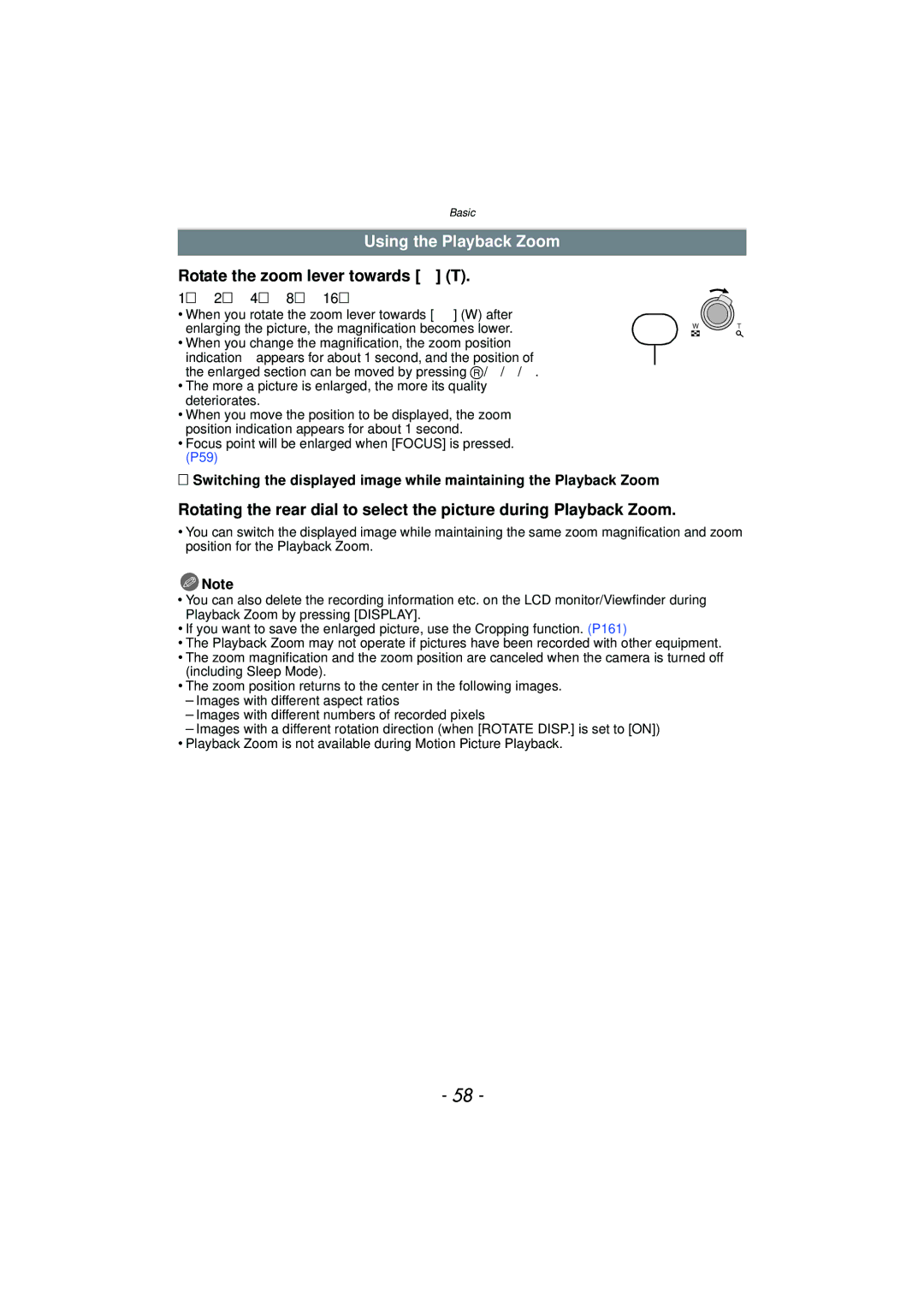 Panasonic DMCFZ40K, VQT2Y96 operating instructions Using the Playback Zoom, Rotate the zoom lever towards Z T, 1k2k4k8k16k 