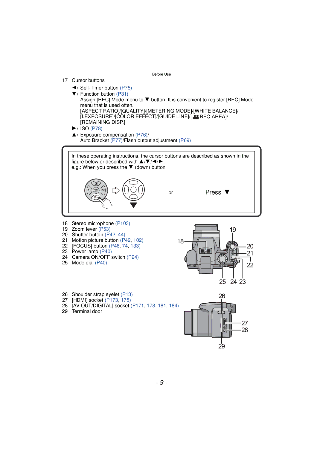 Panasonic VQT2Y96, DMCFZ40K operating instructions Press 