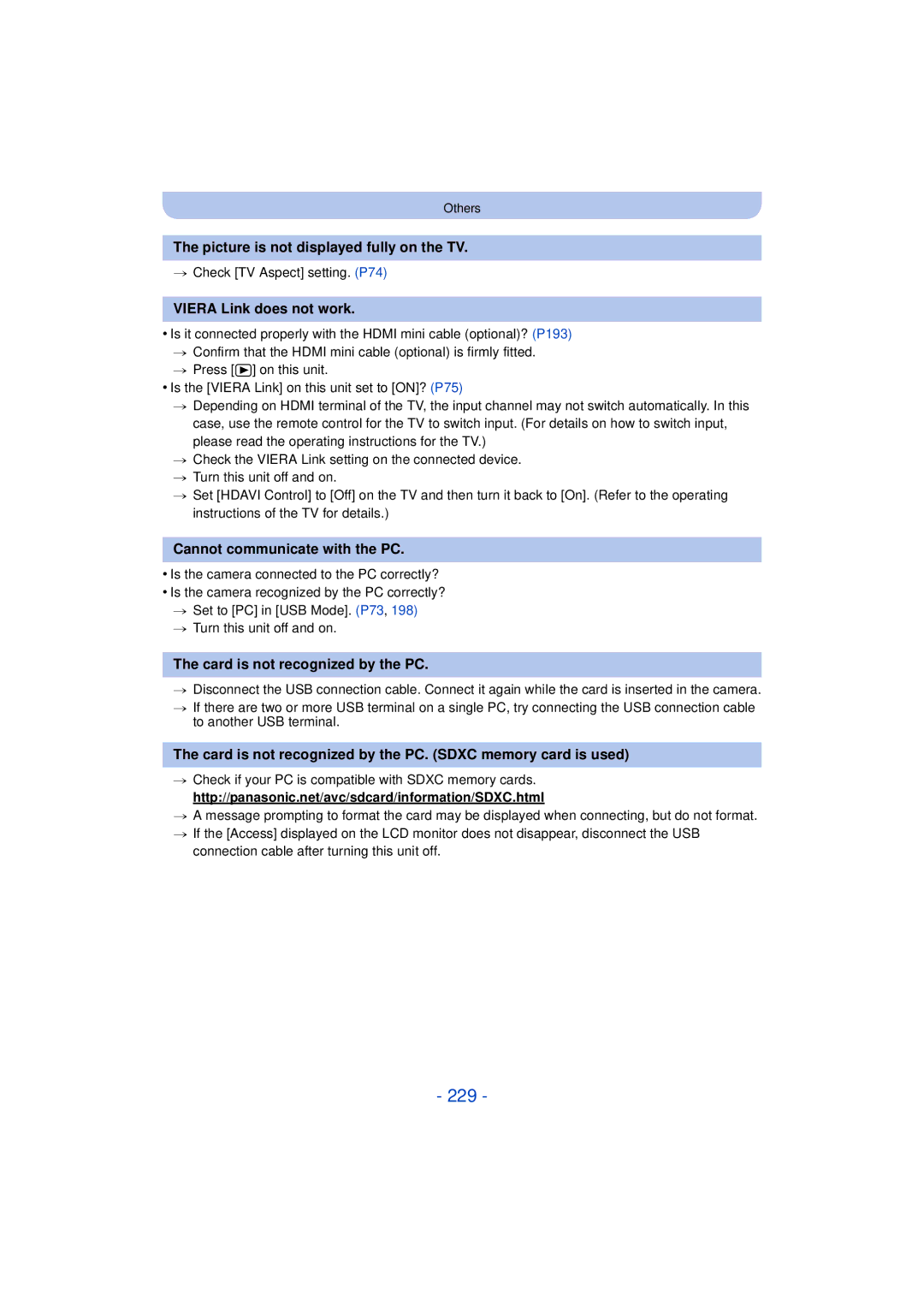 Panasonic F0612MC0, DMCG5KK, VQT4H13 owner manual 229 